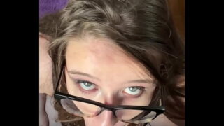 Bbw hottie sucking and stroking huge cock pov style blow job