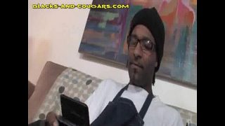 Blonde Horny babe Sucks and rides A Huge Black Cock