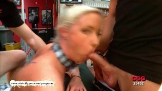 Blonde Skinny bukkake babe Lucy gets cum covered – German Goo Girls