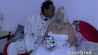 Gilf blonde bride screwed and facialized by huge cocked black groom