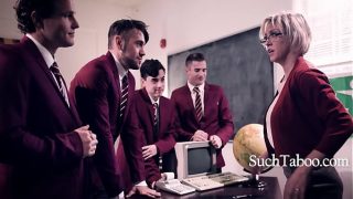 Group Of Boys Destroy Their Hot pussy Teacher